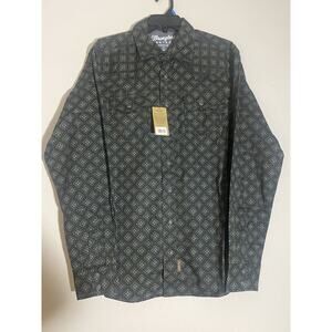 Wrangler Retro Premium Dark Floral Pearl Snap Western Shirt Mens LT New W/Tags